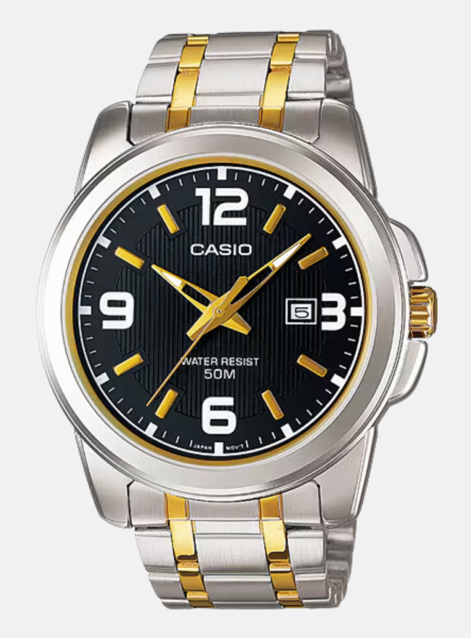 Montre CASIO Homme - MTP-1314SG-1AVDF - Bracelet Gris En Acier Inoxydable - Résistante à l'eau - 12 Mois De Garantie