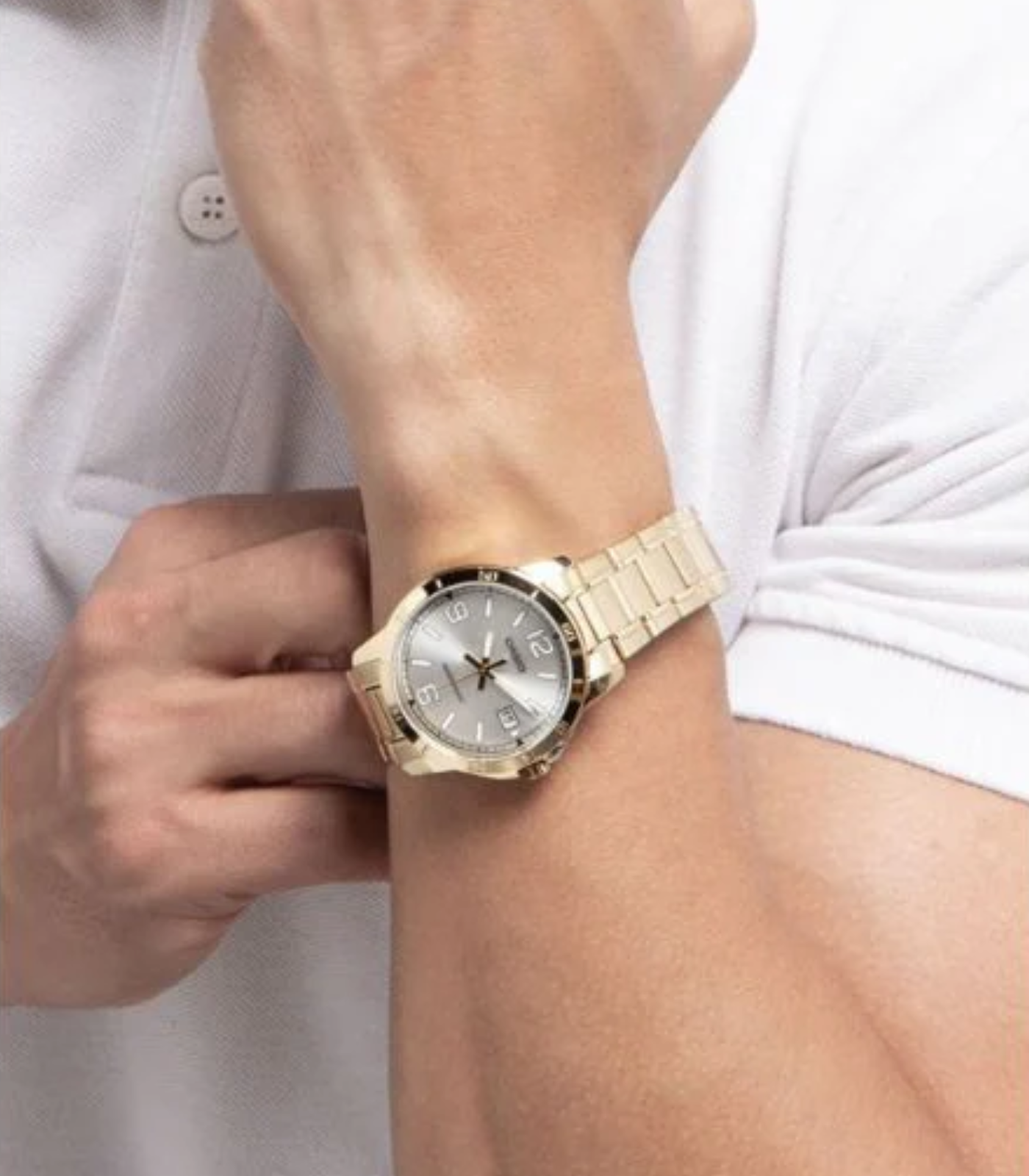 Montre CASIO Homme - MTP-V004G-7B2UDF - Bracelet Doré En Acier Inoxydable - Affichage analogique - Résistant à l'eau - 12 Mois De Garantie – Image 2