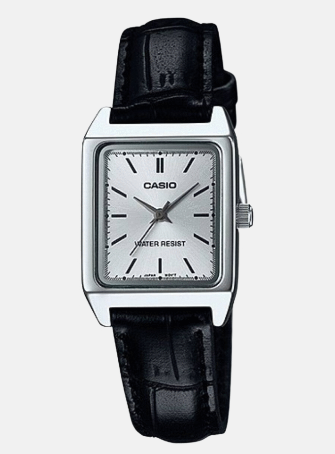 Montre Femme Casio Collection -  LTP-V007L-7E1UDF - Bracelet En Cuir Noir - Affichage analogique - Résistant à l'eau