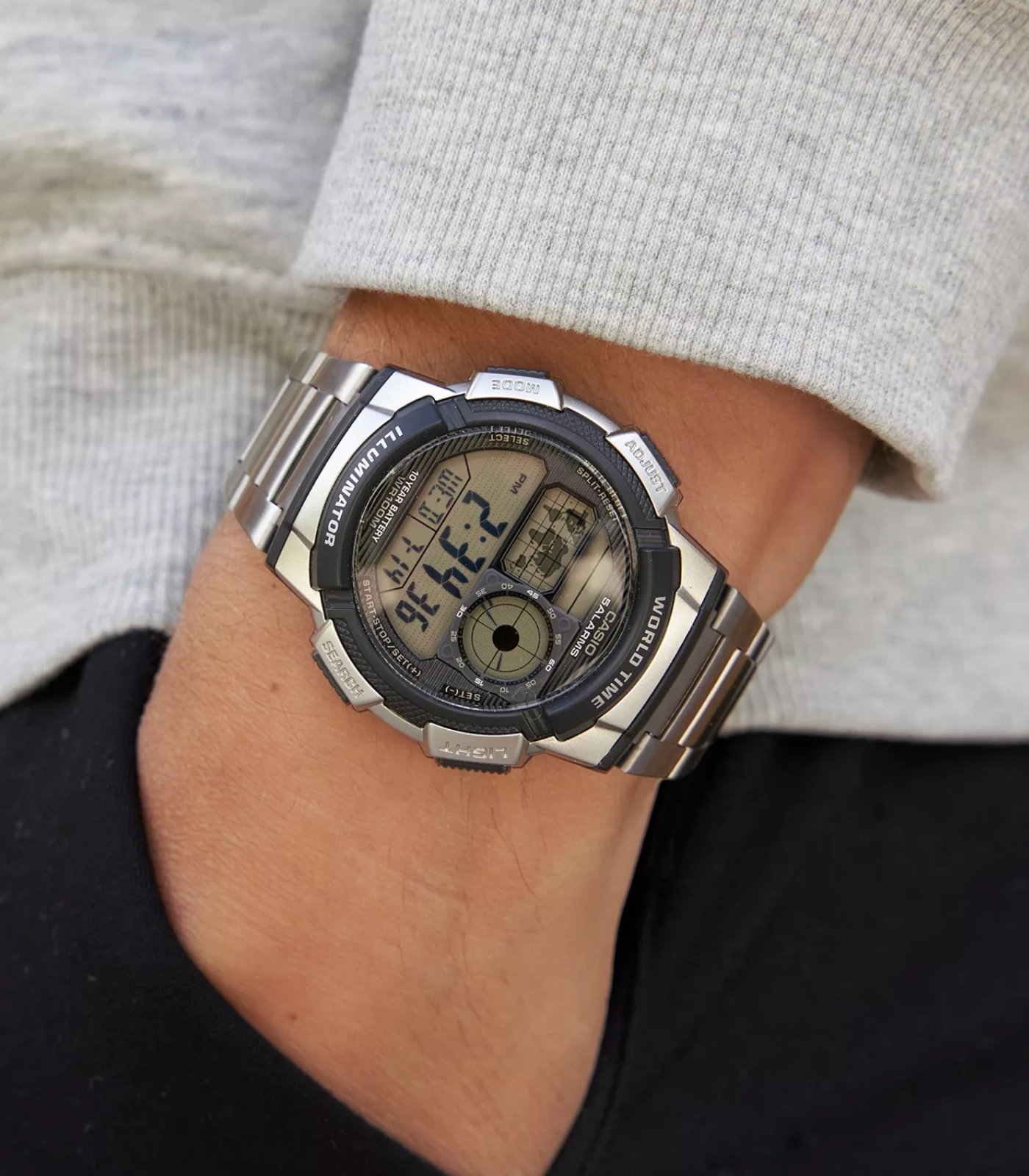 Montre Homme Casio - AE-1000WD-1AVDF - Bracelet en Acier Inoxydable - Affichage analogique - numérique - Résistant à l'eau – Image 3