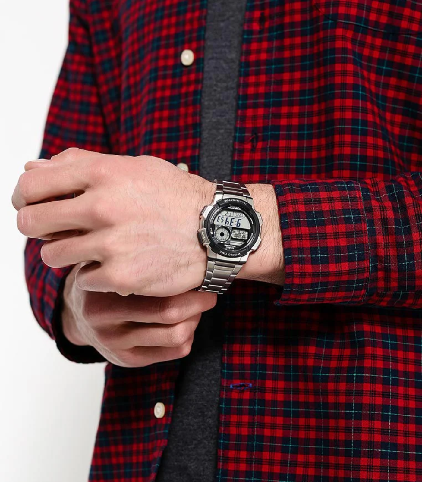 Montre Homme Casio - AE-1000WD-1AVDF - Bracelet en Acier Inoxydable - Affichage analogique - numérique - Résistant à l'eau – Image 2