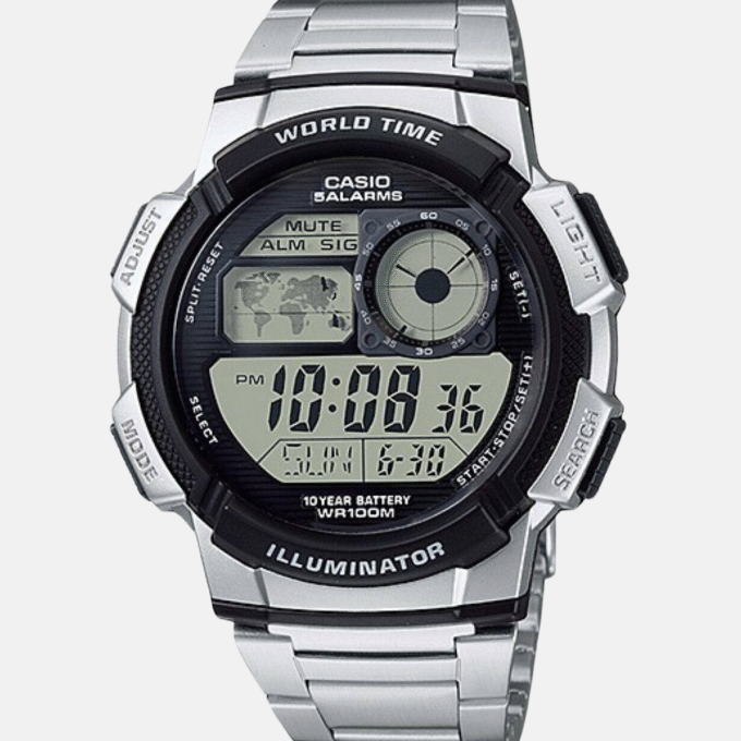 Montre Homme Casio - AE-1000WD-1AVDF - Bracelet en Acier Inoxydable - Affichage analogique - numérique - Résistant à l'eau