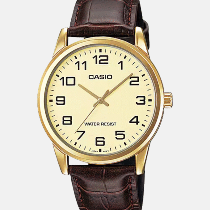 Montre Homme Casio - MTP-V001GL-9BUDF - Bracelet en Cuir Marron - Affichage analogique - Garantie 1 an