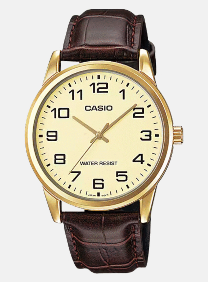 Montre Homme Casio - MTP-V001GL-9BUDF - Bracelet en Cuir Marron - Affichage analogique - Garantie 1 an