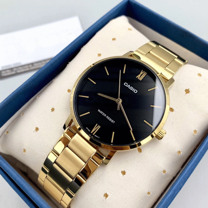 Montre CASIO Homme - MTP-VT01G-1BUDF - Bracelet DoRée En Acier Inoxydable - Résistante à l'eau - 12 Mois De Garantie