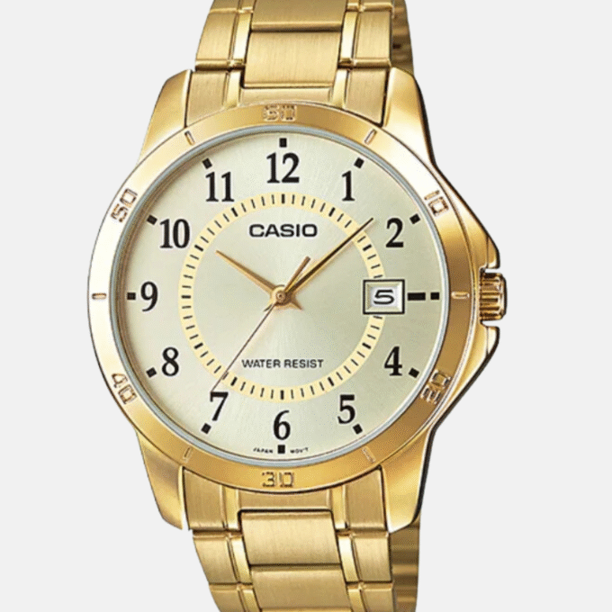 Montre Homme Casio - MTP-V004G-9BUDF - Bracelet en Acier Inoxydable doré - Affichage analogique - Résistant à l'eau