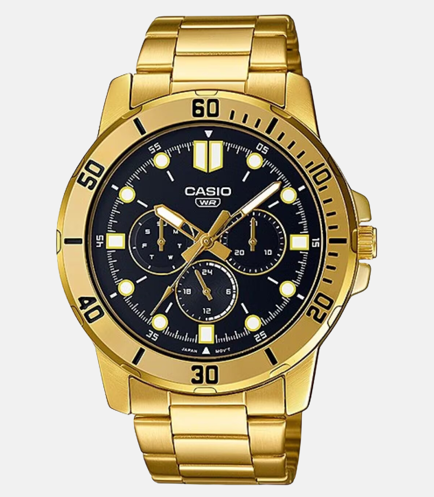 Montre CASIO Homme - MTP-VD300G-1EUDF - Bracelet Doré En Acier Inoxydable - Résistante à l'eau - 12 Mois De Garantie