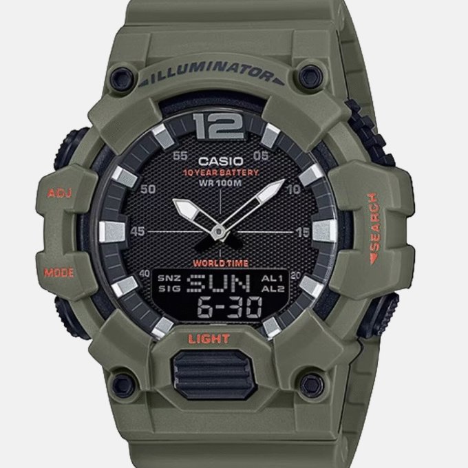 Montre CASIO Homme - HDC-700-3A2VDF - Bracelet Marron En Résine - Résistante à l'eau - 12 Mois De Garantie