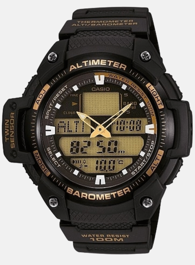 Montre CASIO Homme - SGW-400H-1B2VDR - Bracelet Noir En Résine - Résistante à l'eau - 12 Mois De Garantie