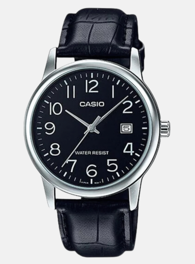 Montre Homme Casio - MTP-V002L-1BUDF - Bracelet en Cuir noir - Affichage analogique - Résistant à l'eau