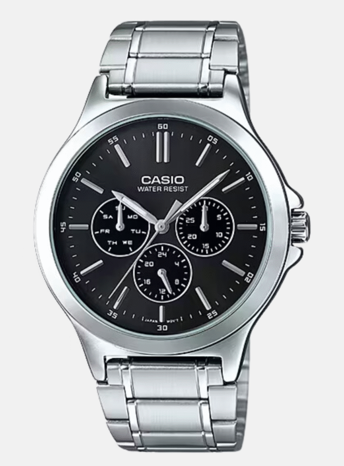 Montre CASIO Homme - MTP-V300D-1AUDF - Bracelet Gris En Acier Inoxydable - Résistante à l'eau - 12 Mois De Garantie