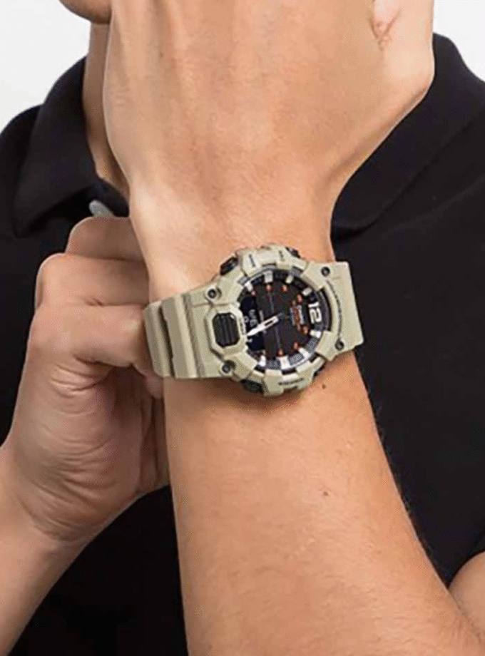 Montre CASIO Homme - Bracelet Brun En Resine - HDC-700-3A3VDF - Résistante à l'eau - 12 Mois De Garantie