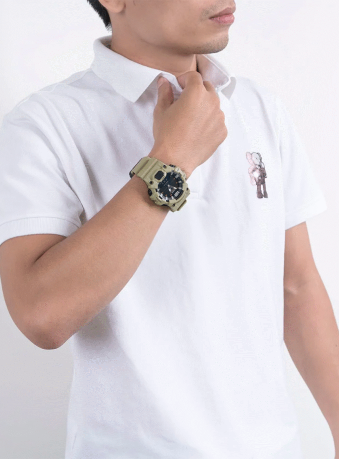 Montre CASIO Homme - Bracelet Brun En Resine - HDC-700-3A3VDF - Résistante à l'eau - 12 Mois De Garantie