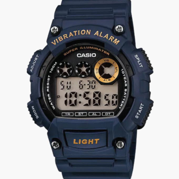 Montre CASIO Homme - W-735H-2AVDF - Bracelet Bleu En Résine - Boitier En Résine - Résistante à l'eau - 12 Mois De Garantie