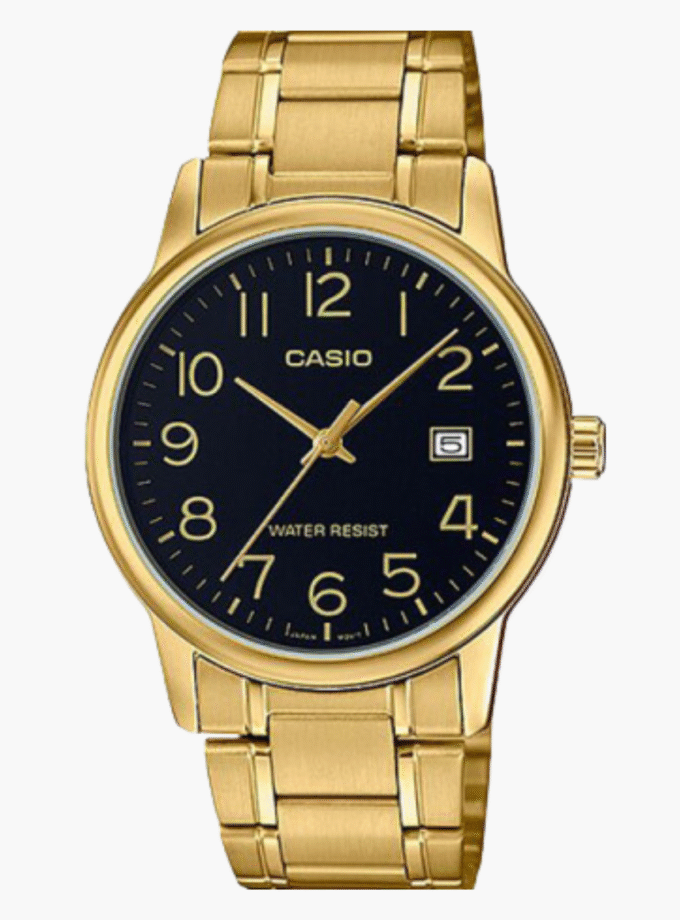 Montre CASIO Homme - MTP-V002G-1BUDF - Bracelet Dorée En Acier Inoxydable - Résistante à l'eau - 12 Mois De Garantie