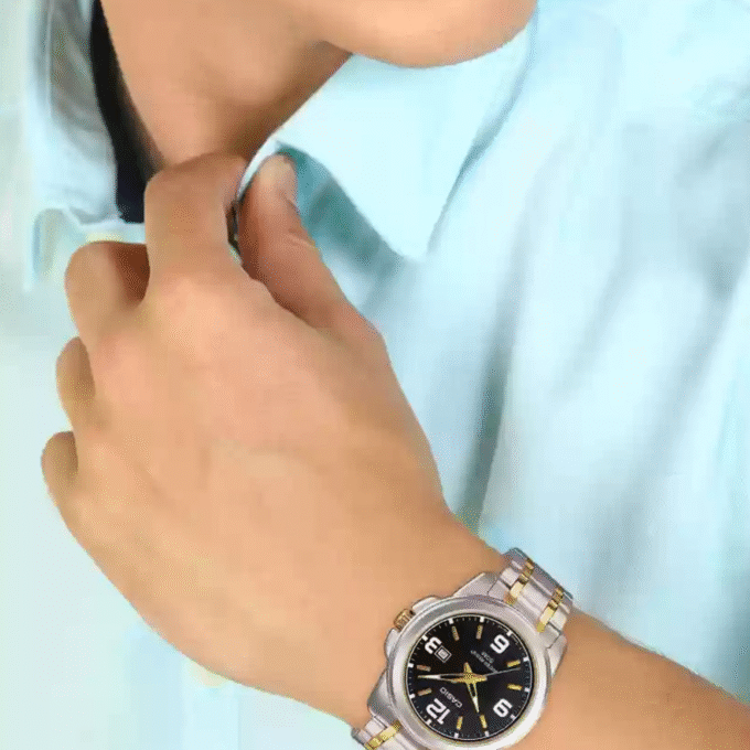 Montre CASIO Homme - MTP-1314SG-1AVDF - Bracelet Gris En Acier Inoxydable - Résistante à l'eau - 12 Mois De Garantie