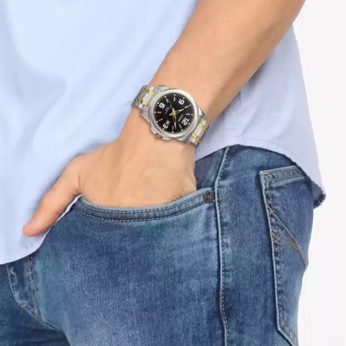 Montre CASIO Homme - MTP-1314SG-1AVDF - Bracelet Gris En Acier Inoxydable - Résistante à l'eau - 12 Mois De Garantie