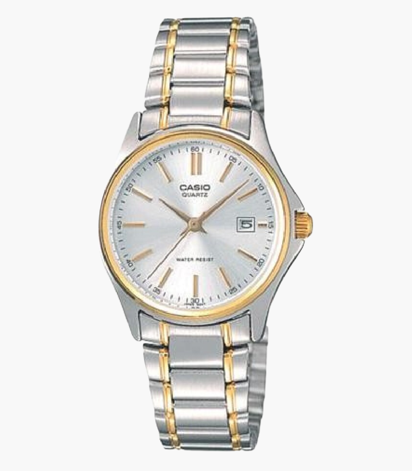 Montre CASIO Femme - LTP-1183G-7ADF - Bracelet Gris/DoRée En Acier Inoxydable - Cadran Blanc - 12 Mois De Garantie