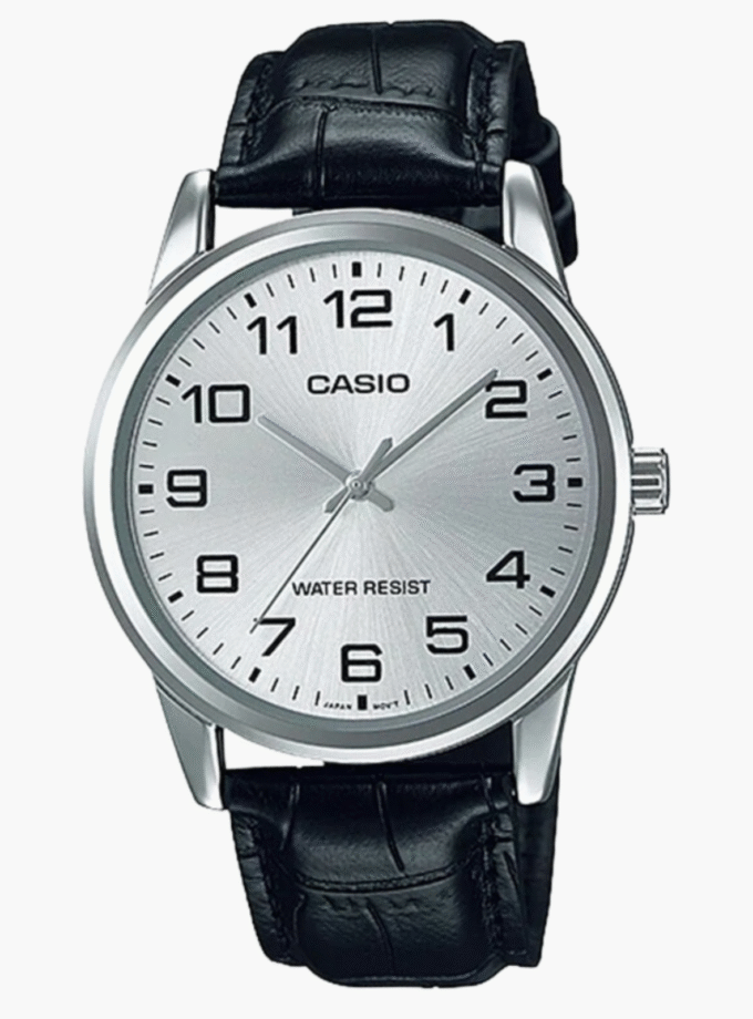 Montre Homme Casio - MTP-V001L-7BUDF - Bracelet en Cuir noir - Affichage analogique - Résistant à l'eau