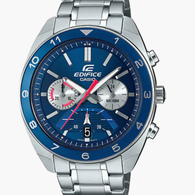 Montre CASIO Homme - EFV-590D-2AVUDF - Bracelet Gris En Acier Inoxydable - Résistante à l'eau - 12 Mois De Garantie