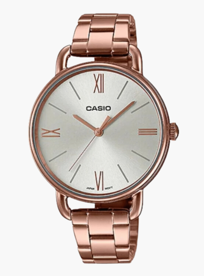 Montre CASIO Femme - LTP-E414R-7ADF - Bracelet Doré En Acier Inoxydable - Cadran Blanc - 12 Mois De Garantie