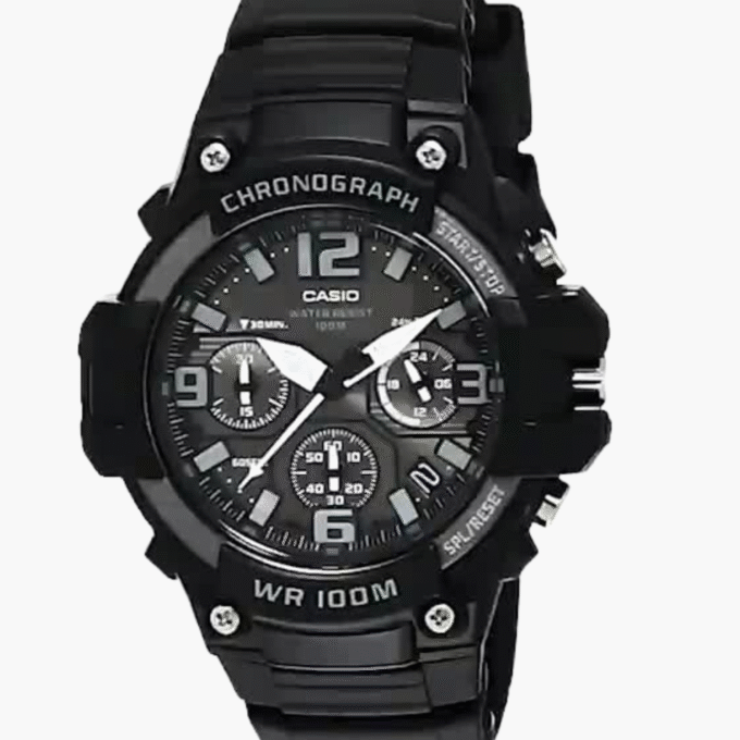Montre Homme Casio - MCW-100H-1A3VDF - Bracelet en Résine noir - Affichage analogique - Résistant à l'eau