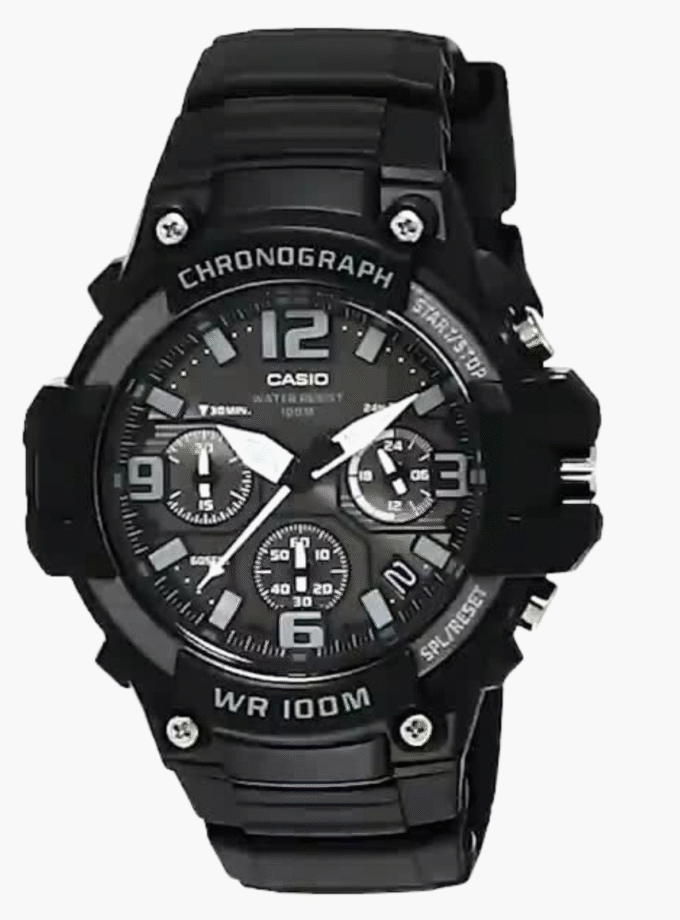 Montre Homme Casio - MCW-100H-1A3VDF - Bracelet en Résine noir - Affichage analogique - Résistant à l'eau