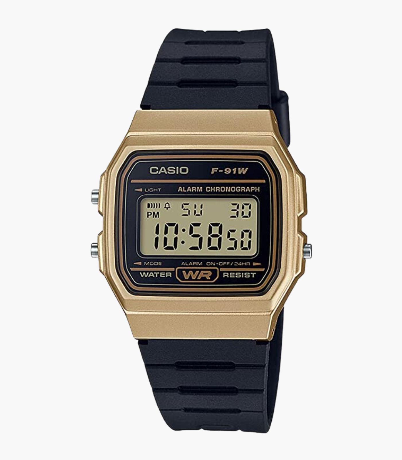 Montres Enfant CASIO - F-91WM-9ADF - Bracelet Noir En Resine -Boitier En Resine - Résistante à l'eau - 12 Mois De Garantie