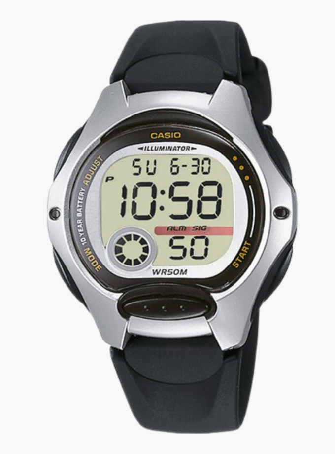 Montre CASIO Jeunesse - LW-200-1AVDF - Bracelet Noir En Résine - Boitier En Résine - Résistante à l'eau - 12 Mois De Garantie