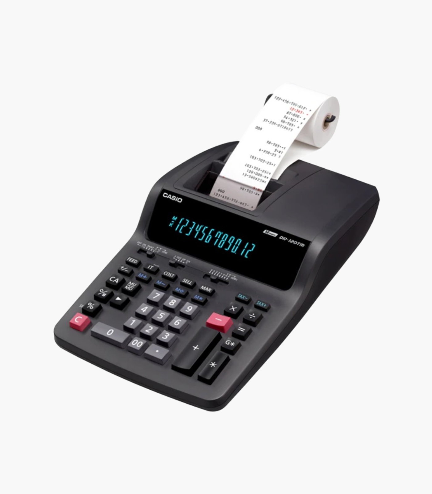 CALCULATRICE DE BUREAU A BANDE 12 CHIFFRES CASIO DR-120TM-BK