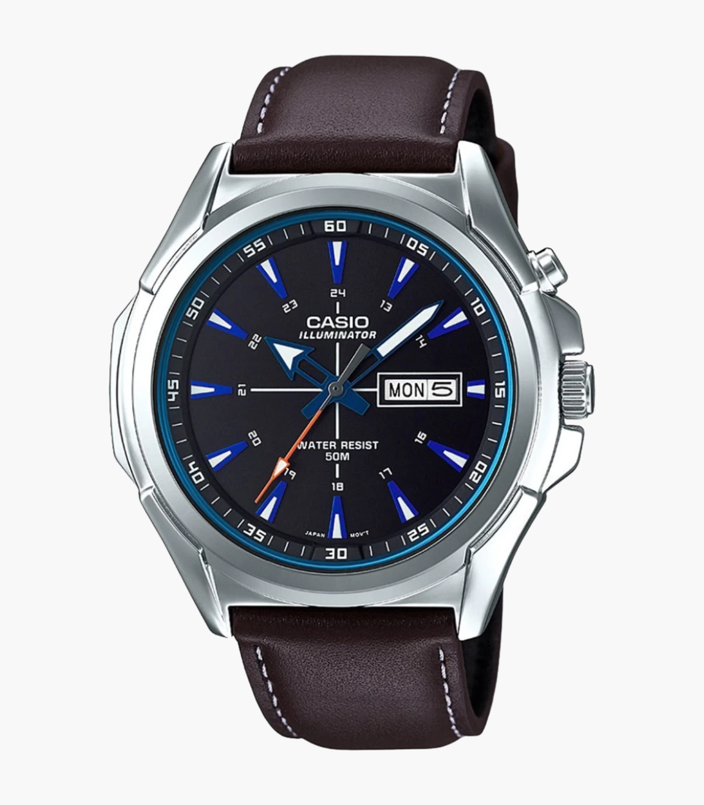 Montre Homme Casio - Bracelet en Cuir - Garantie 3 ans - Dateur