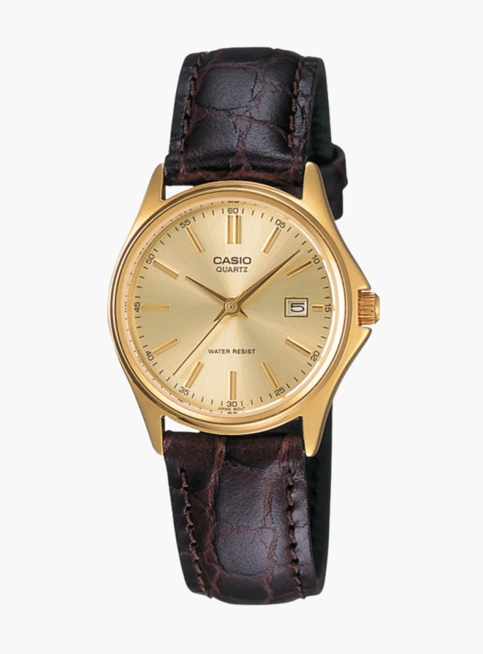 Montre Femme Casio LTP-1183Q-9ADF -Collection - Bracelet En Cuir Rouge bordeaux - Résistant à l'eau