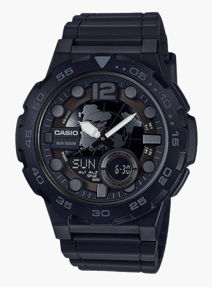 Montre Analogique-Numérique Casio - Aeq-100W-1Bvdf Pour Jeunesse