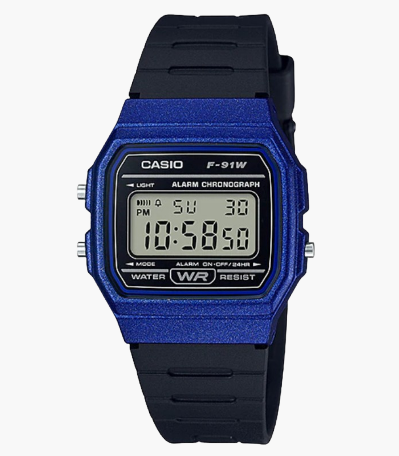 Montres Enfant CASIO - F-91WM-2ADF Bracelet Noir En Résine - Résistante à l'eau - 12 Mois De Garantie