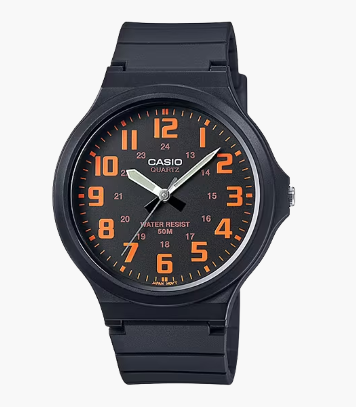 Montre Homme CASIO MW-240-4BVDF - Bracelet en résine - Noir/Orange