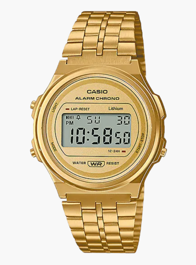 Casio Montre Homme A171WEG-9ADF - Bracelet en Acier Inoxydable - Or