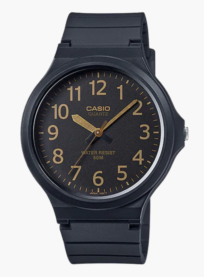 Montre Homme CASIO MW-240-1B2VDF - Bracelet en résine noir - Résistant à l'eau