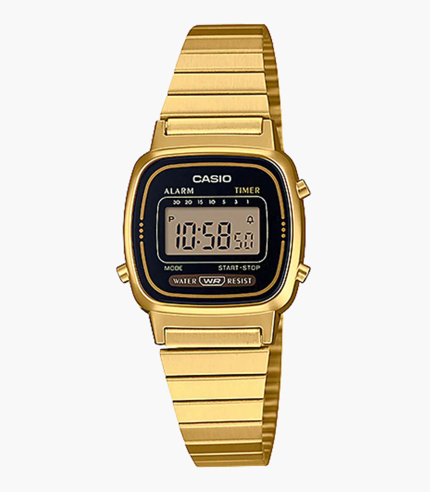 Montre Unisexe Casio - LA670WGA-1DF - Bracelet en acier inoxydable or - Résistant à l'eau