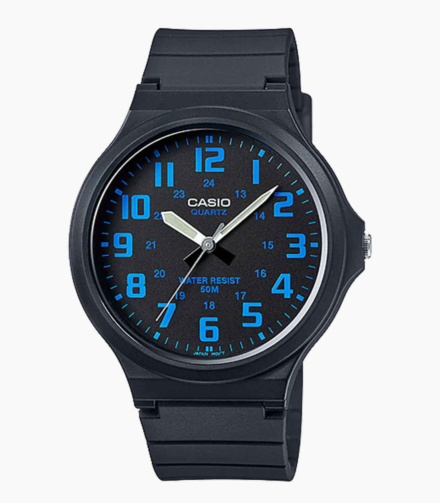 Montre Homme CASIO MW-240-2BVDF - Bracelet en résine noir - Résistant à l'eau