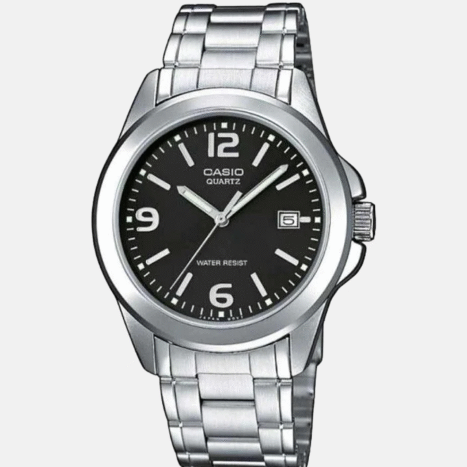 Montre Homme Casio MTP-1215A-1ADF - Bracelet en Acier Inoxydable - Argent/Noir