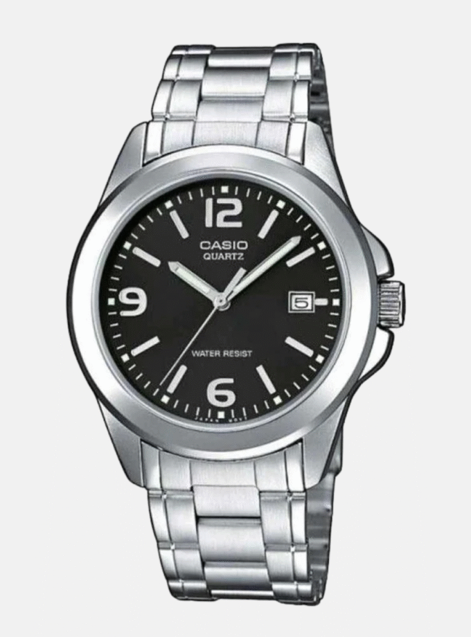 Montre Homme Casio MTP-1215A-1ADF - Bracelet en Acier Inoxydable - Argent/Noir