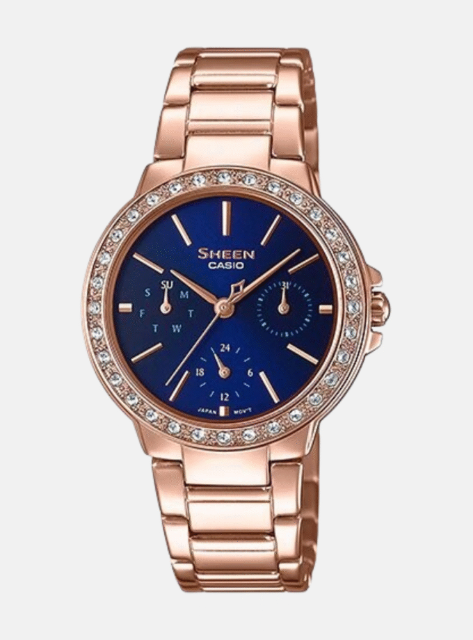 Montre Femme Sheen SHE-3069PG-2AUDF- Bracelet Dorée En Acier Inoxydable - Résistante à l'eau - 12 Mois De Garantie