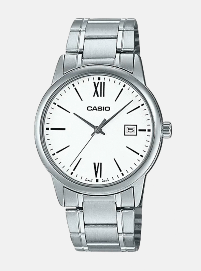 Montre Homme Casio Quartz MTP-V002D-7B3UDF - Acier inoxydable, Date, Résistante à l’eau, Affichage analogique - Bracelet argent - Montre Classique - Japon