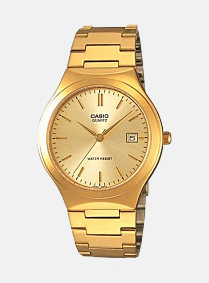 Montre CASIO Homme - Bracelet DoRée En Acier Inoxydable -Résistante à l'eau - 12 Mois De Garantie - MTP-1170N-9ARDF