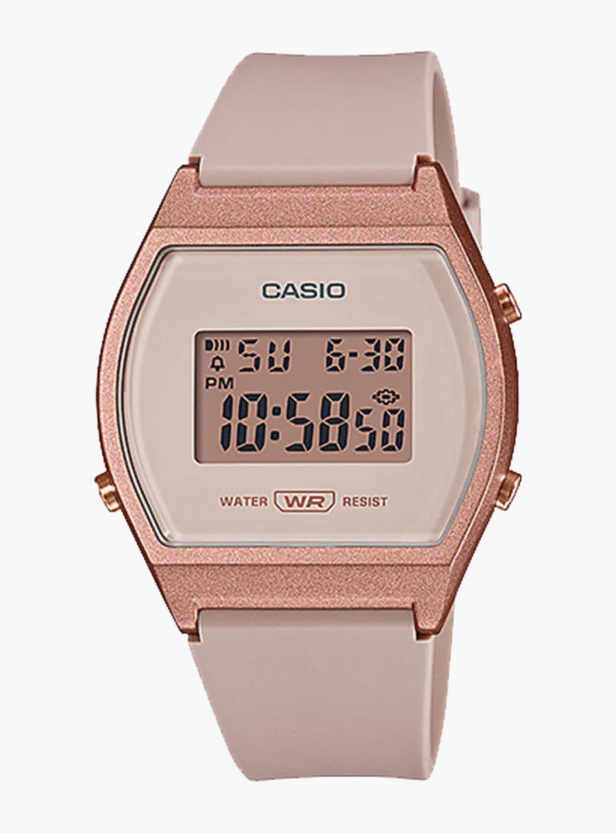 Montre Femme Casio Jeunesse - Bracelet Brun En Resine - LW-204-4ADF - Résistante à l'eau - 12 Mois De Garantie