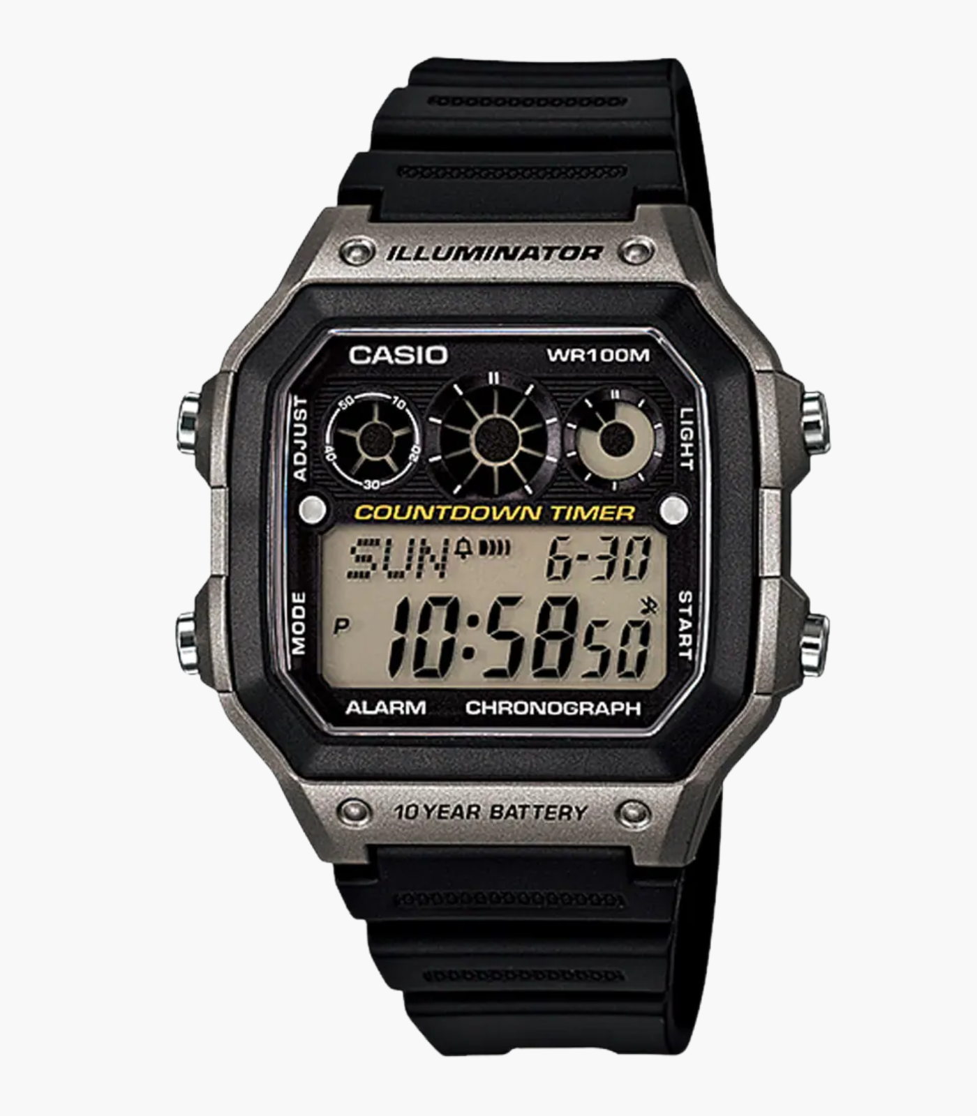 Montre CASIO Homme - Bracelet Noir En Resine - Cadran Gris - Boitier En Resine - 12 Mois De Garantie - AE-1300WH-8AVDF