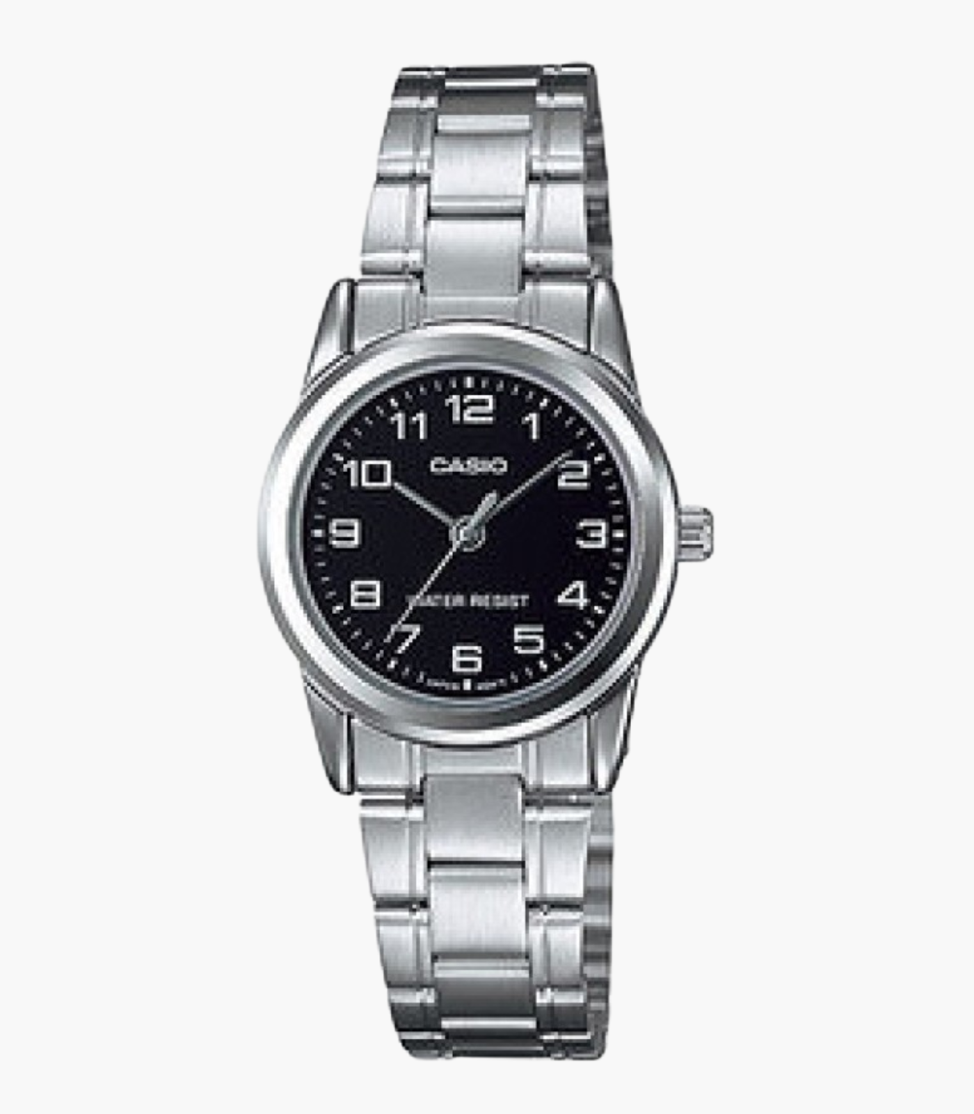 Montre CASIO Femme - Bracelet Gris En Acier Inoxydable - Résistante à l'eau - 12 Mois De Garantie - LTP-V001D-1BUDF