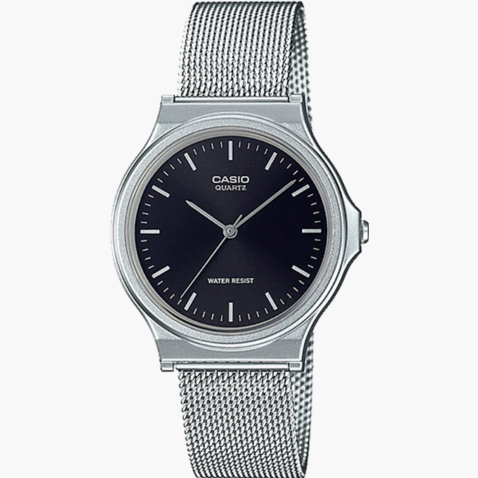 Montre CASIO Homme - MQ-24M-1EDF - Bracelet Gris En Acier Inoxydable - Résistante à l'eau - 12 Mois De Garantie