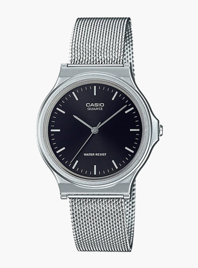 Montre CASIO Homme - MQ-24M-1EDF - Bracelet Gris En Acier Inoxydable - Résistante à l'eau - 12 Mois De Garantie
