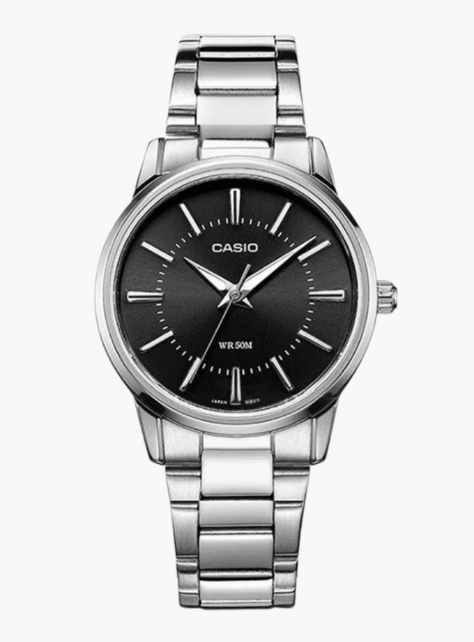 Montre CASIO Femme - Bracelet Gris En Acier Inoxydable - Résistante à l'eau - 12 Mois De Garantie - LTP-1303D-1AVDF